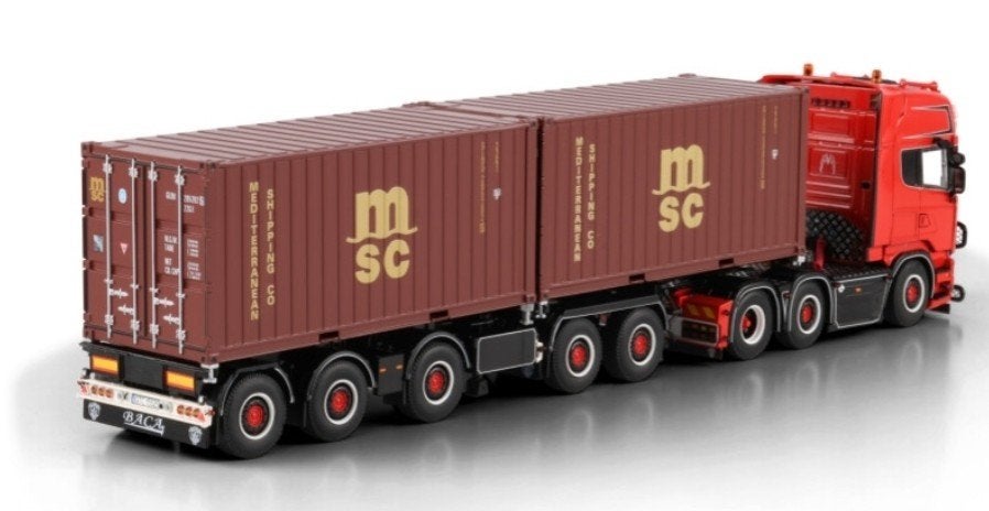 WSI SCANIA R6 TOPLINE + COMBI TRAILER + CONTAINERS - BACA, Wsi, ., Nieuw, Ophalen of Verzenden