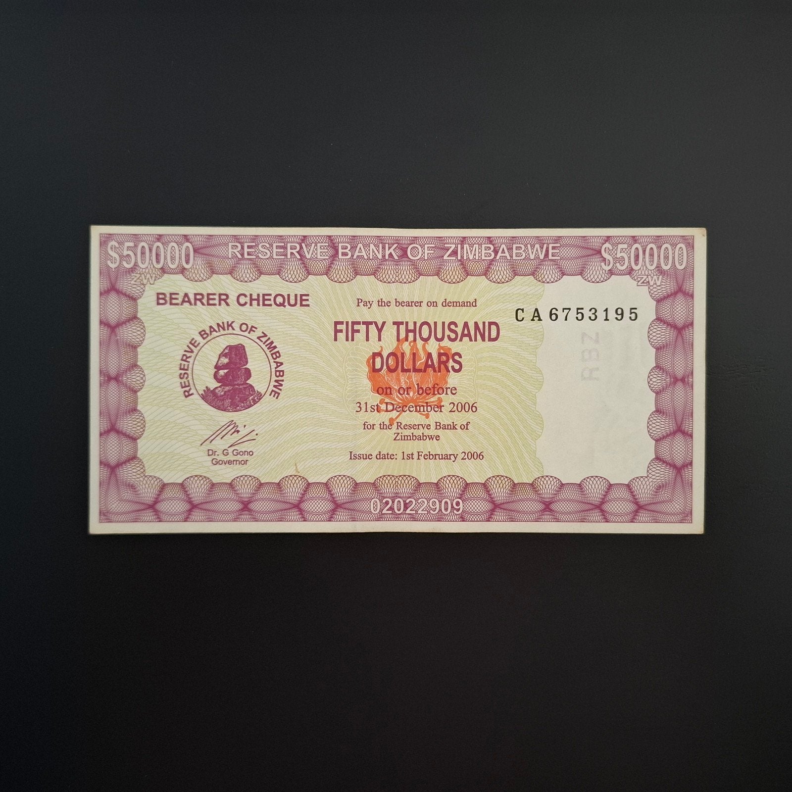 50000 dollar Zimbabwe #066, Verzenden, Zimbabwe, Los biljet