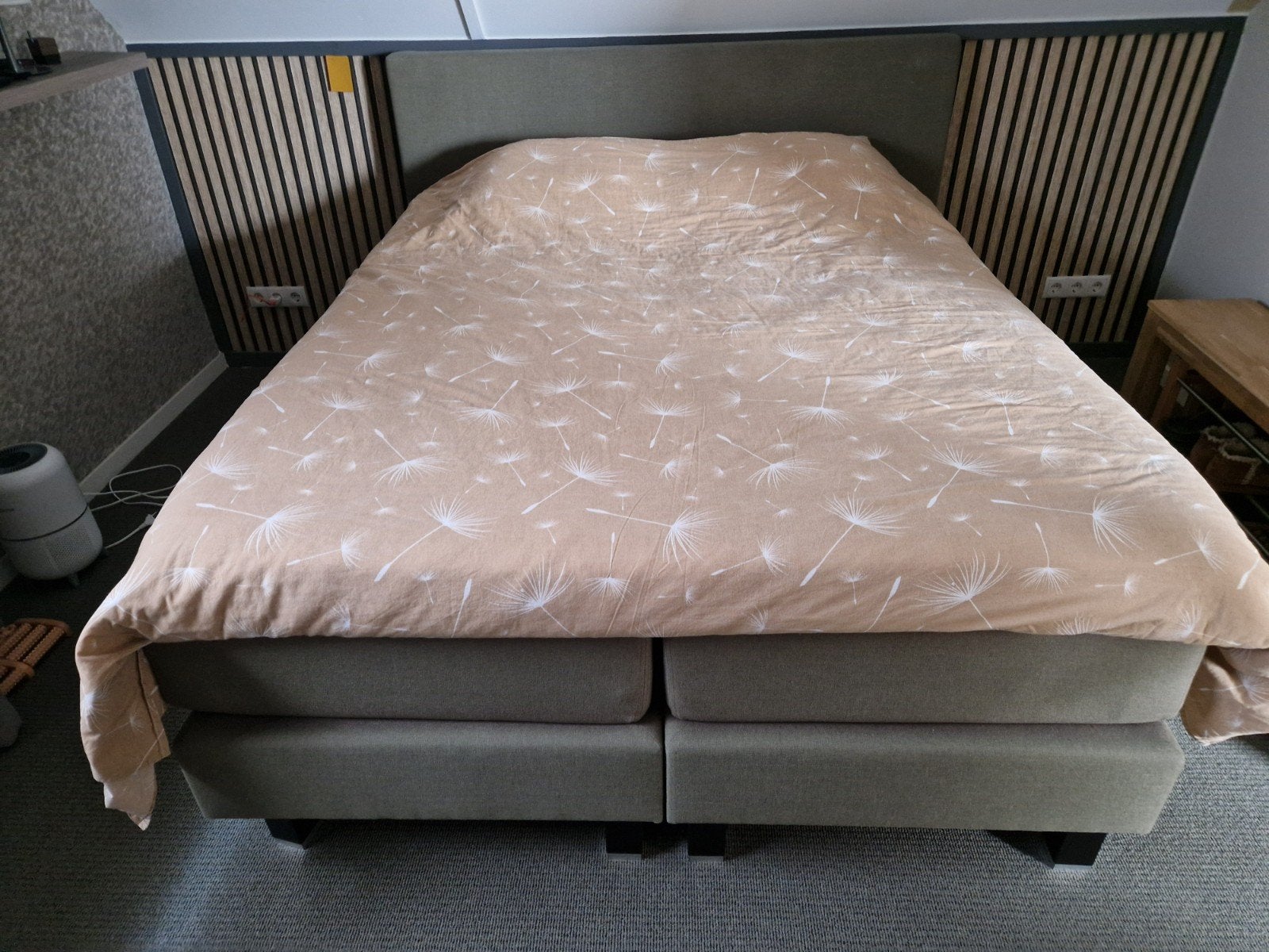 Te koop boxspring van Swiss Sense., Ophalen, Bruin, Tweepersoons, Zo goed als nieuw