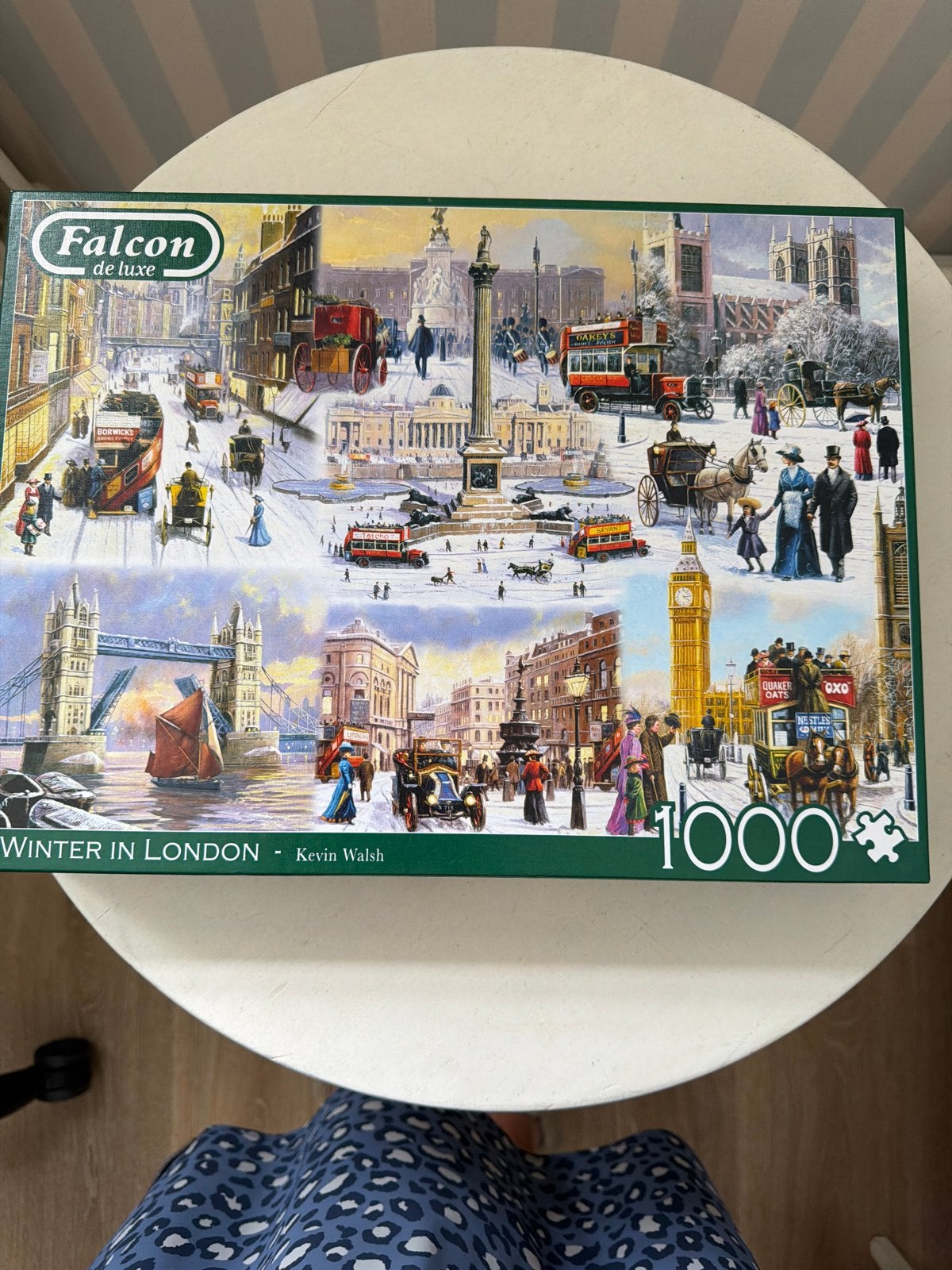 Falcon de Luxe Legpuzzel Winter in Londen 1000 stukjes, Ophalen of Verzenden, 500 t/m 1500 stukjes, Gebruikt, Legpuzzel