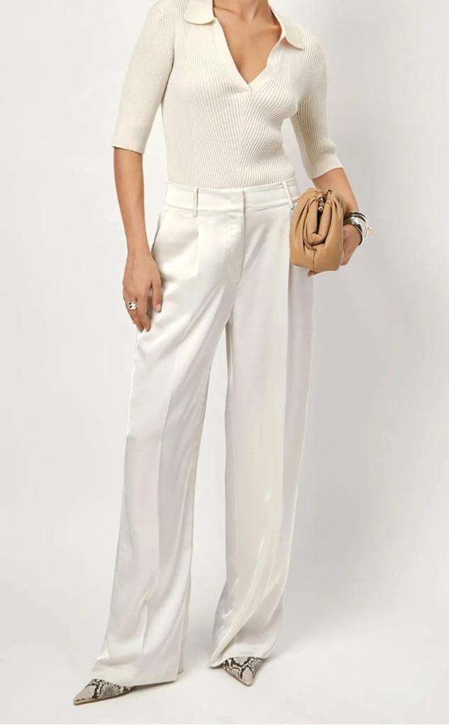 Dante 6 jules satijnen wide leg broek maat 4 =40 nieuw, Kleding | Dames, Broeken en Pantalons, Verzenden, Wit, Maat 42/44 (L)