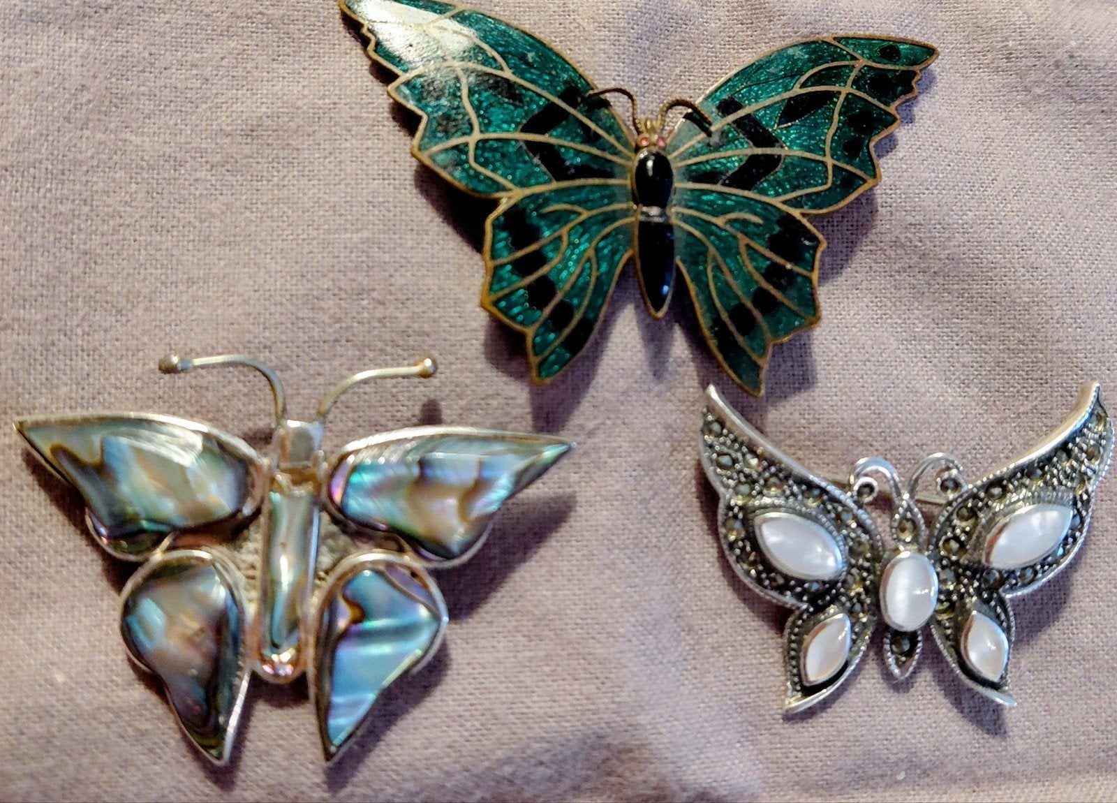Vintage Zilveren Vlinder Broches 3 uit Privé Collectie, 4 tot 7 cm, Gebruikt, Overige kleuren, Ophalen of Verzenden
