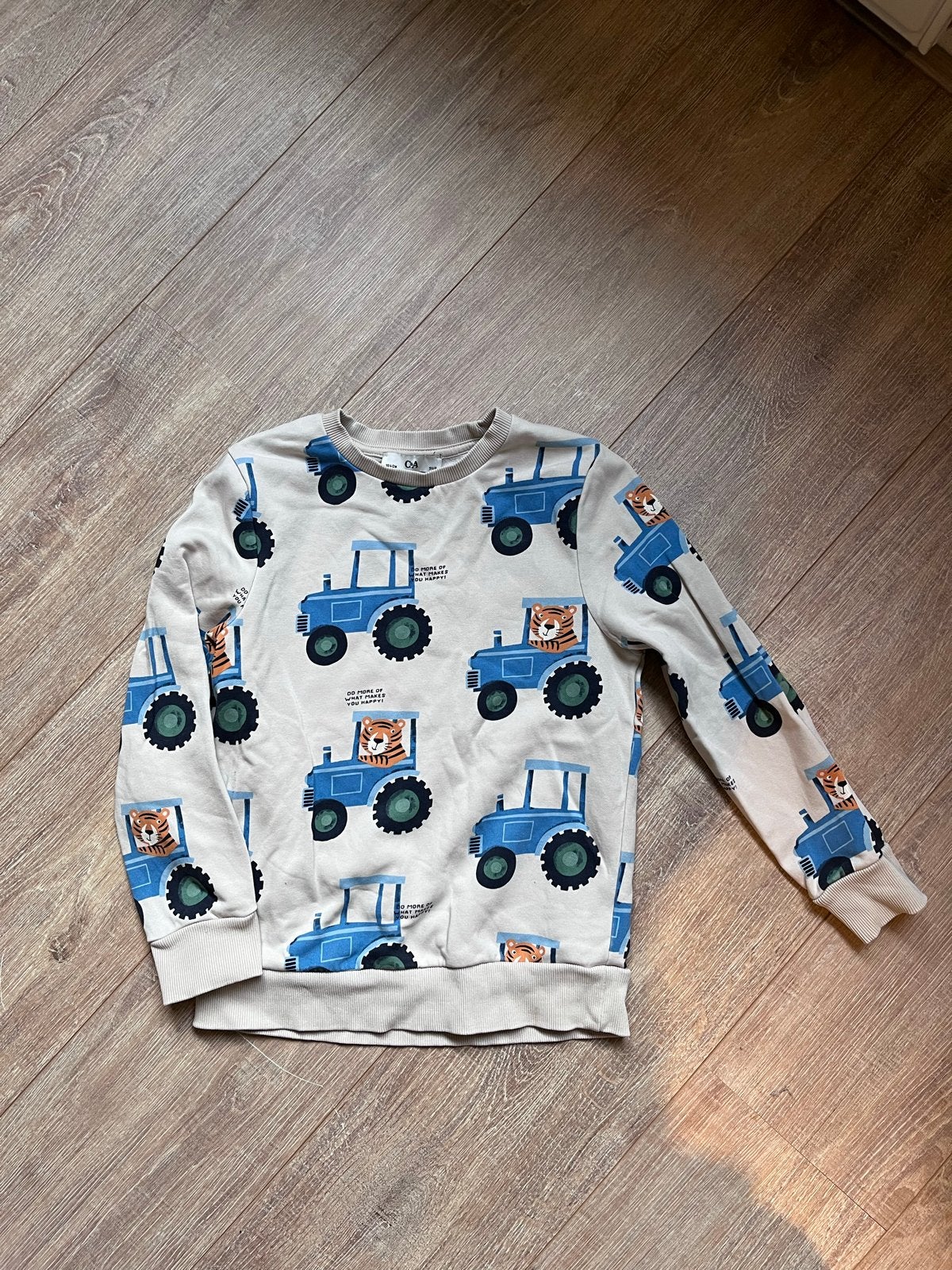 C&A Trui met tractorprint - Maat 134 (9 jaar), Kinderen en Baby's, Ophalen of Verzenden, Gebruikt, Jongen, Trui of Vest