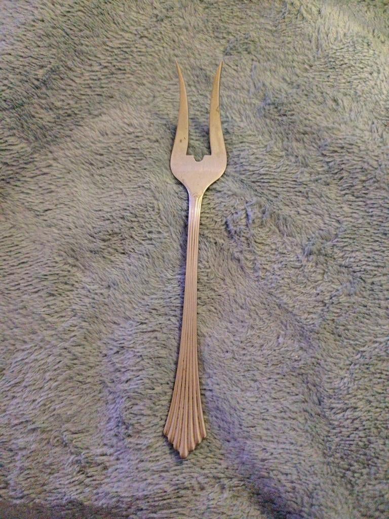Vintage Prima Alpaca Vleesvork - Zilverkleurig, Antiek en Kunst, Ophalen of Verzenden