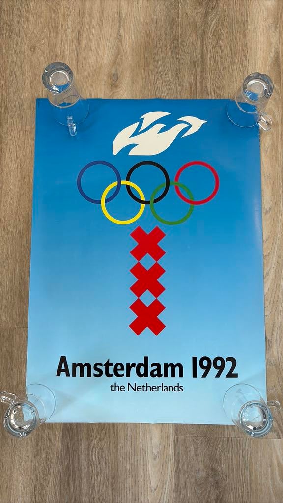 Poster olympische spelen Amsterdam 1992, Ophalen of Verzenden, Zo goed als nieuw, Overige typen
