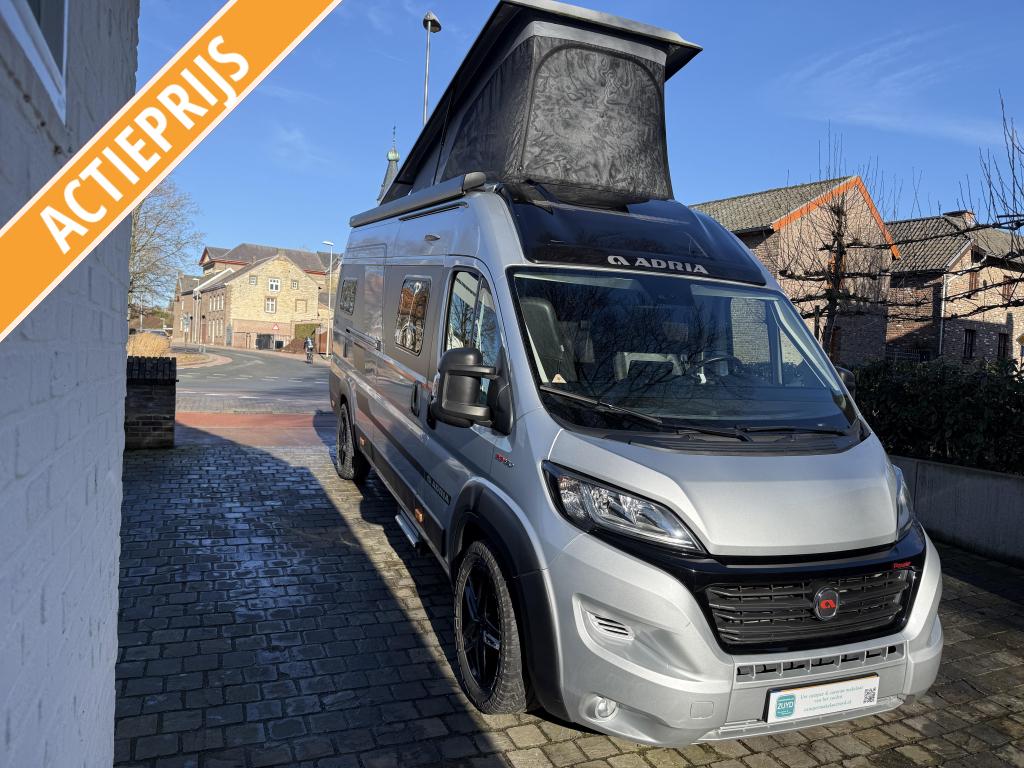 Adria Twin Sports 640 SGX 160pk Aut, 4 persoons met hefdak, Automaat, Buscamper of Camperbus, Fiat, Treinzit