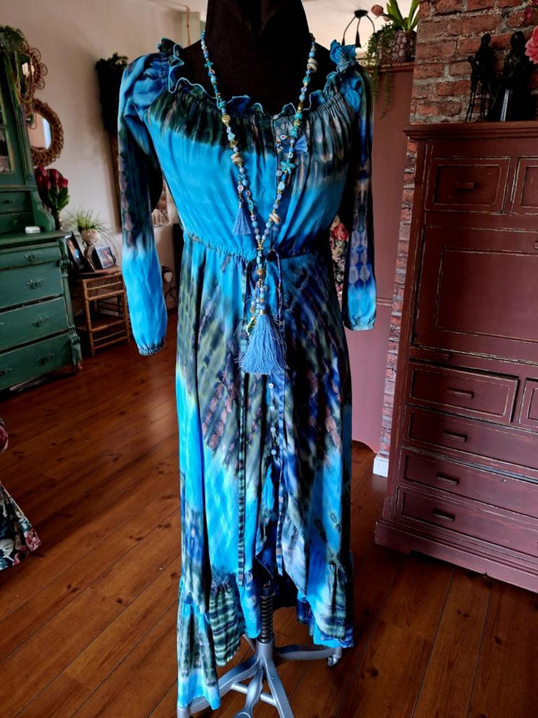 Jurk maat m l ibiza boho style blauw, Kleding | Dames, Jurken, Maat 38/40 (M), Blauw, Ophalen of Verzenden, Zo goed als nieuw