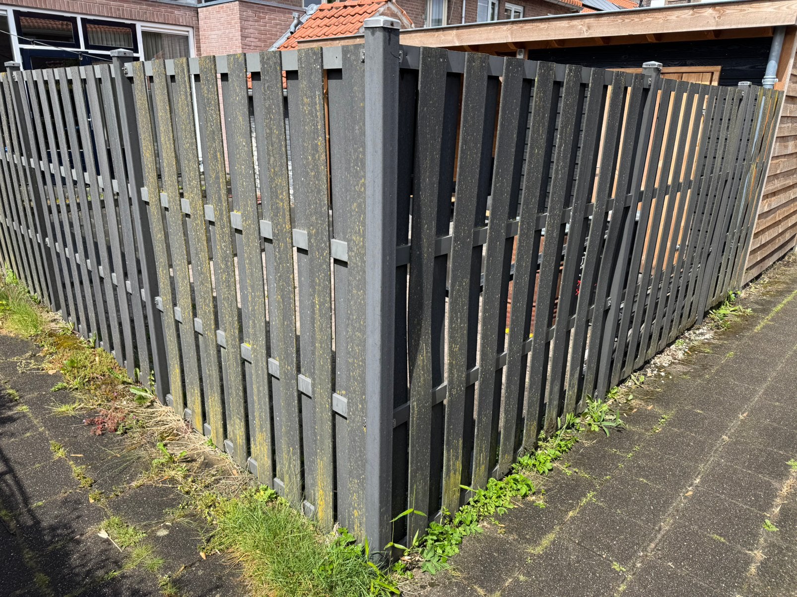 Kunstof / aluminium schutting, Ophalen, Met poort, Kunststof, Gebruikt