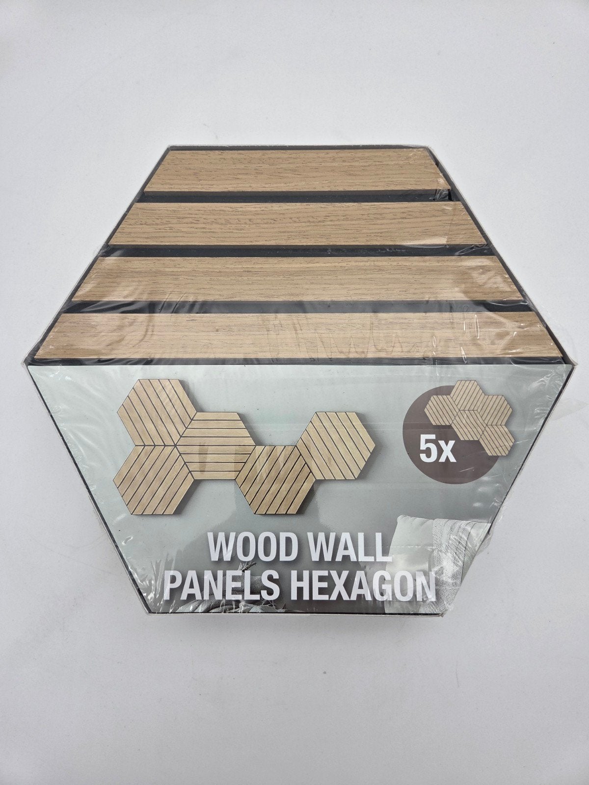 Houten Wandpanelen Hexagon - 5 stuks, Onbekend@voorbeeld.com, Hout, Onbekend, Nieuw