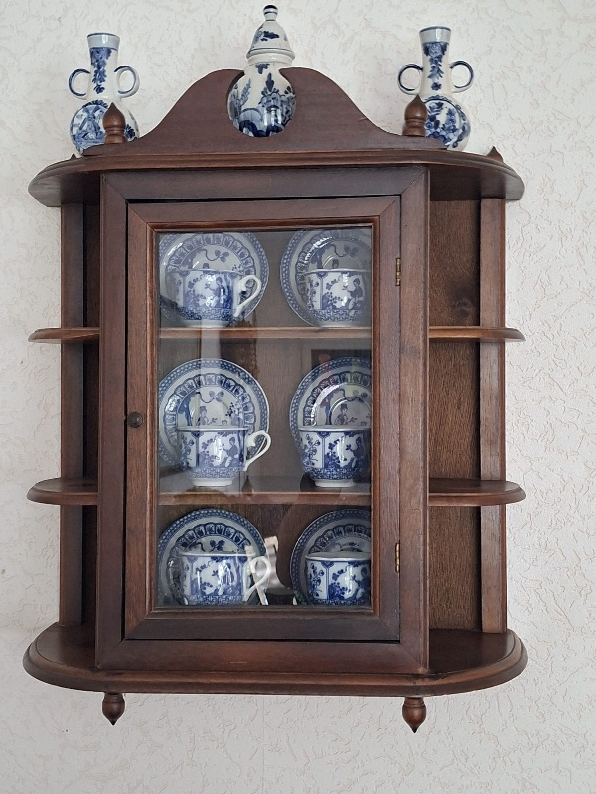 Sierkastje met delfts blauwe accessoires, Huis en Inrichting, Ophalen, Zo goed als nieuw, 25 tot 50 cm, Minder dan 100 cm
