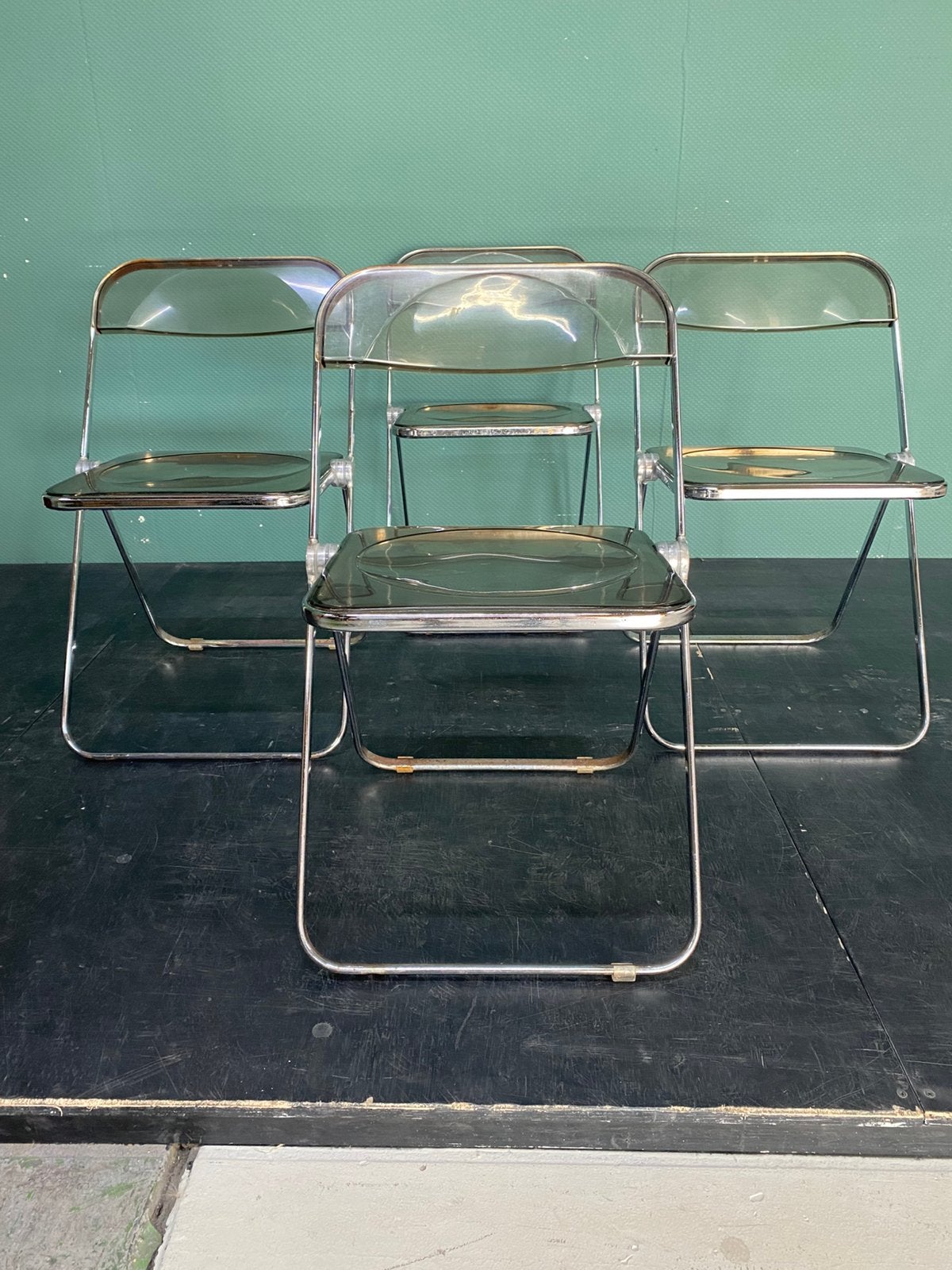 Vintage Italiaans Design Stoelen Giancarlo Piretti-Castelli, Huis en Inrichting, Ophalen, Gebruikt, Vier