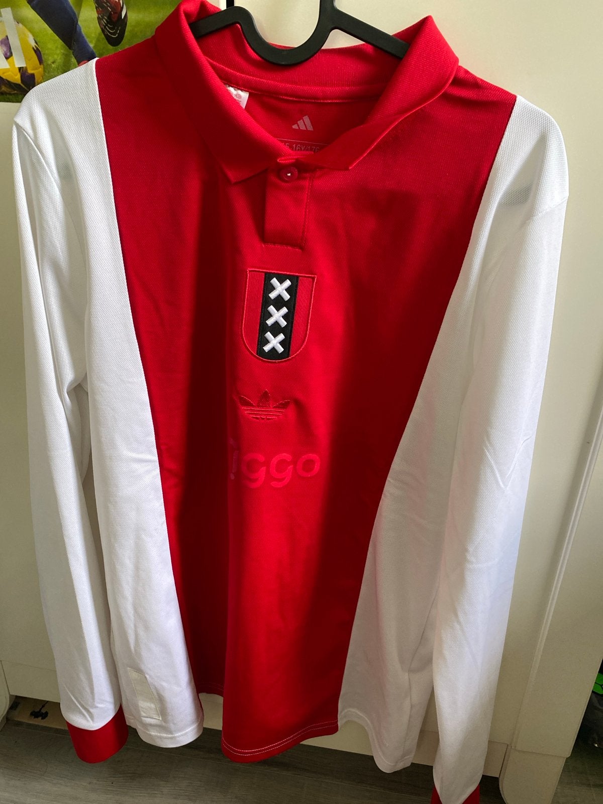 Ajax Thuisshirt Lange Mouwen Maat 176, Maat XS of kleiner, Ophalen of Verzenden, Zo goed als nieuw, Shirt