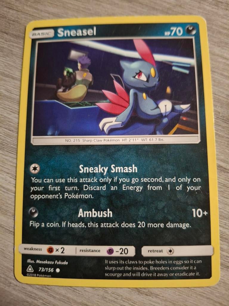 Pokémon Kaart Sneasel 73/156 (2018), Ophalen of Verzenden, Gebruikt, Losse kaart