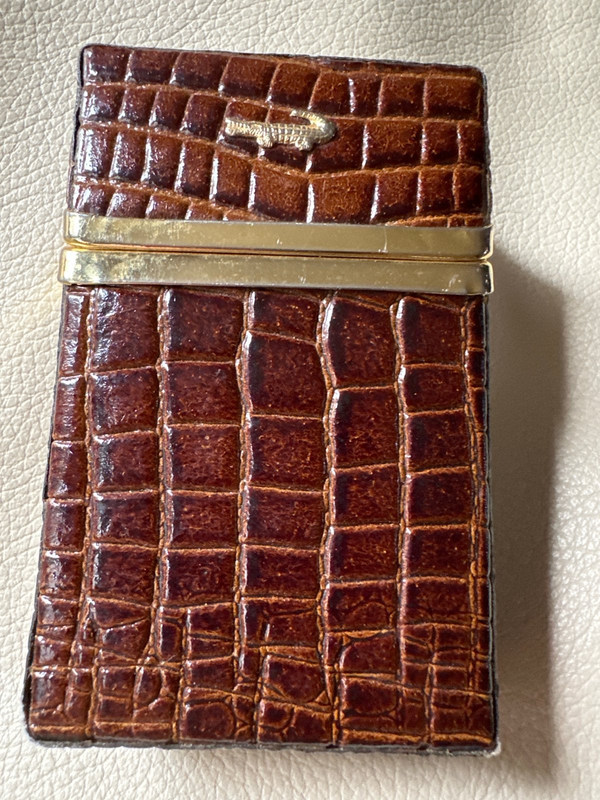 Vintage sigarettenhouder in crocoleer, Ophalen, Gebruikt, Overige typen