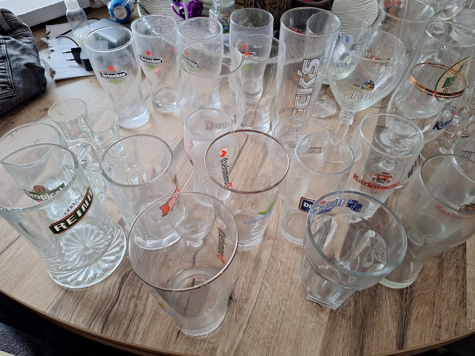 TEAB partij bierglazen, Verzamelen, Ophalen of Verzenden, Gebruikt, Bierglas