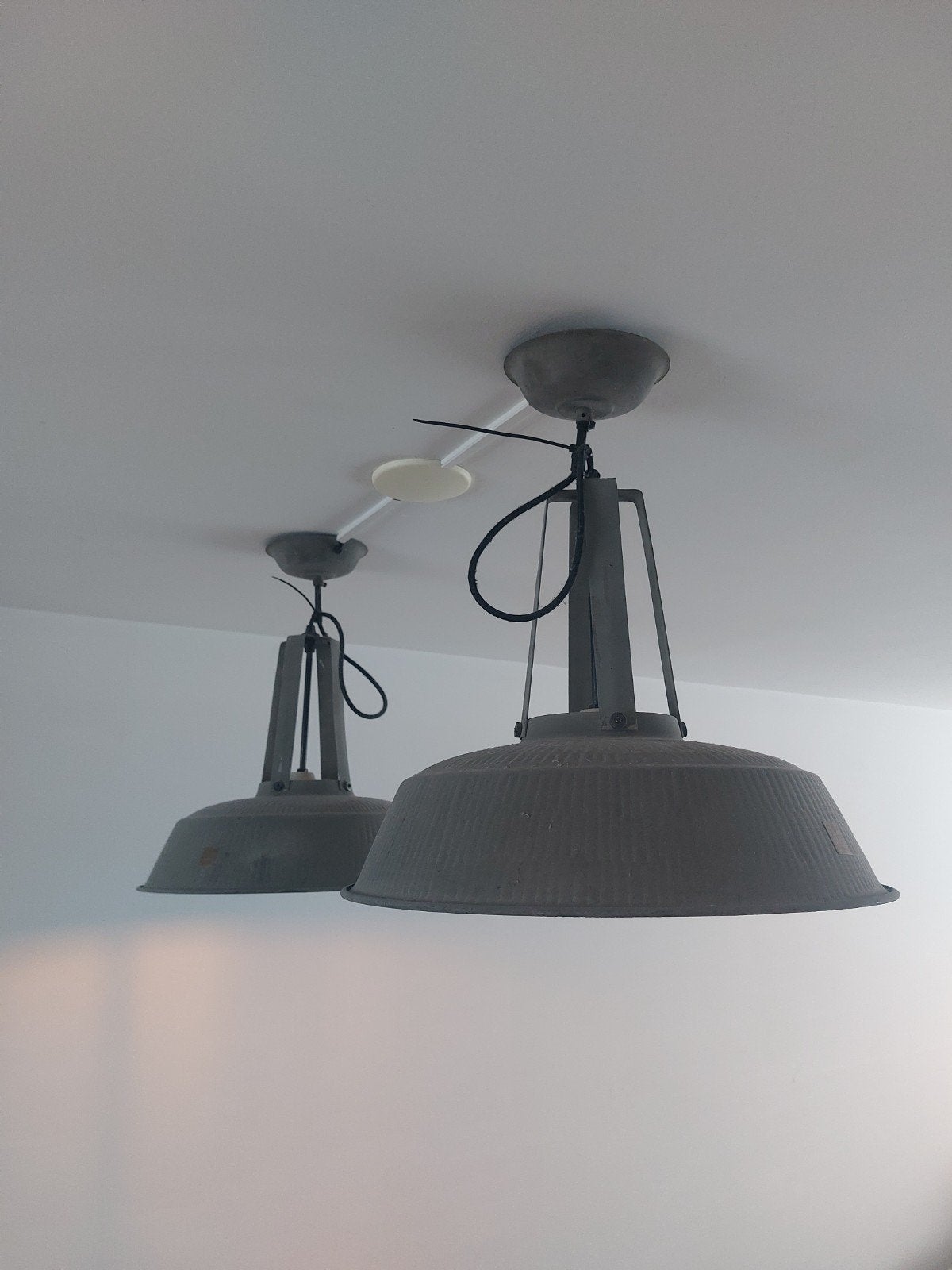 HK Living hanglamp industrieel grijs 44cm 2 stuks, Ophalen of Verzenden