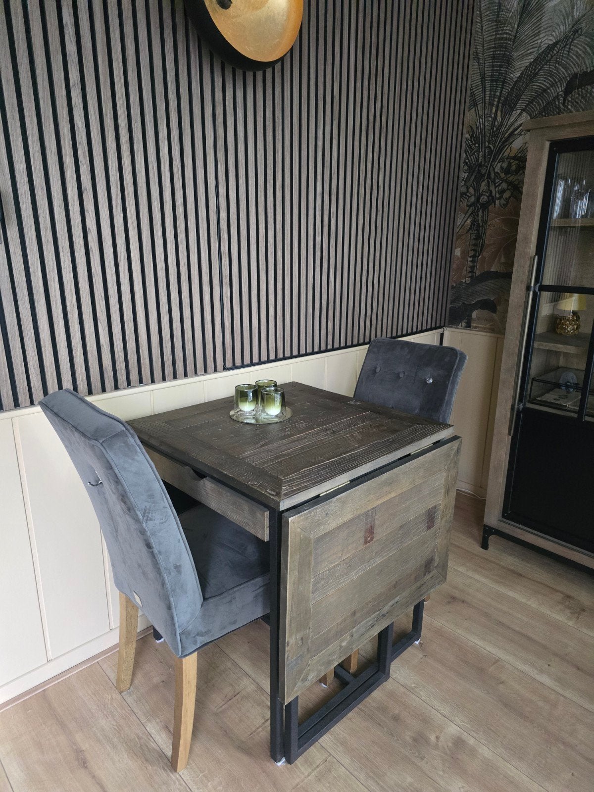 Riviera Maison Eethoek met Uitschuifbare Tafel en 2 Stoelen