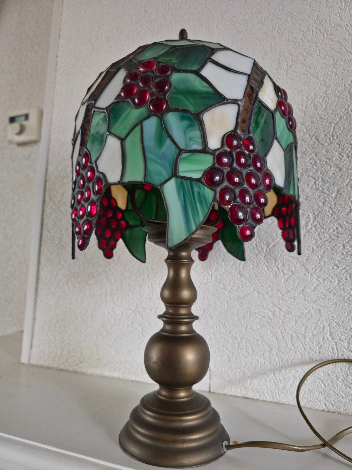 Tiffany Stijl Tafellamp met Druivenmotief, Ophalen