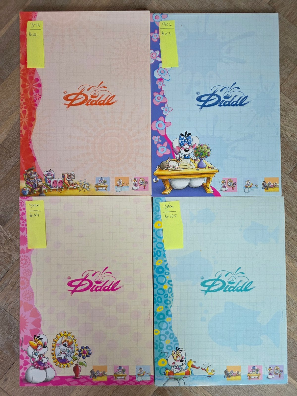 4 zeldzame a4 blokken, Ophalen of Verzenden, Diddl, Zo goed als nieuw, Papier, Kaart of Schrift