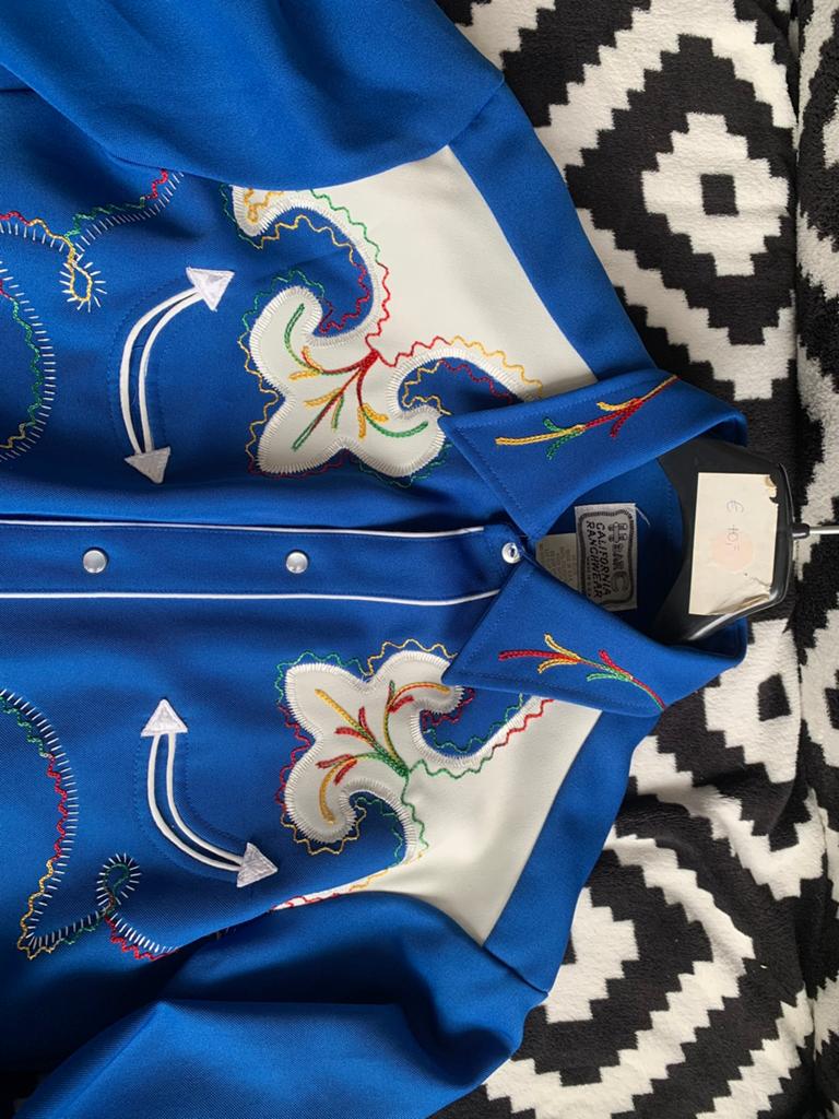 Western shirt, Ophalen of Verzenden, Zo goed als nieuw, Blauw, Halswijdte 41/42 (L)