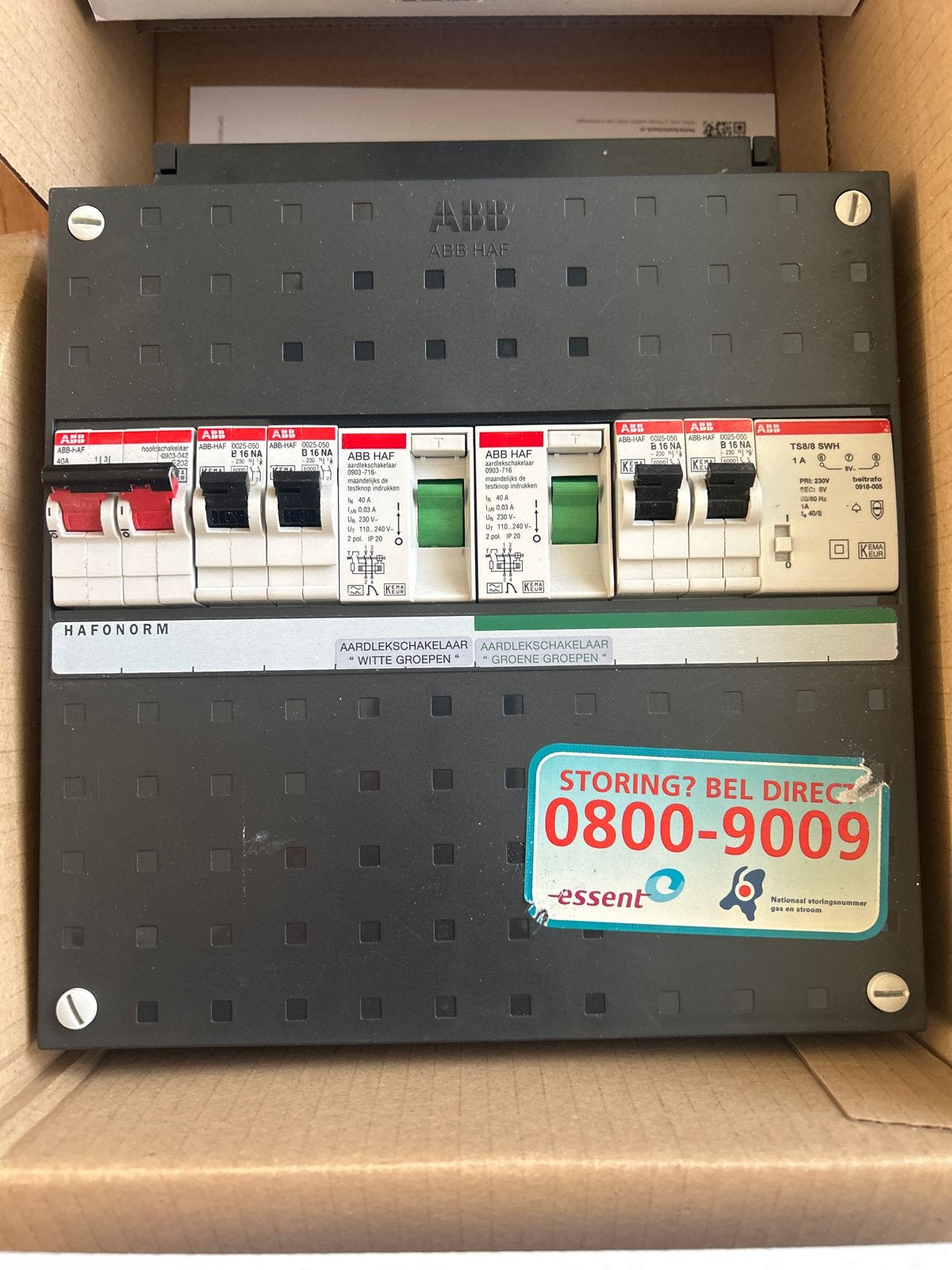 ABB HAF Groepenkast met Aardlekschakelaars en Installatieaut, Ophalen of Verzenden, Gebruikt, ABB, Groepenkast