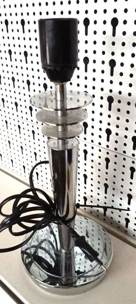 Vintage Space Age/Art Deco chromen tafellamp- Machine Age, Gebruikt, Overige merken, Vintage, Ophalen of Verzenden