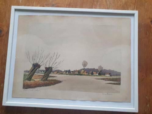 Aquarel Aimé De Meester land v Hulst Zeeland, Ophalen
