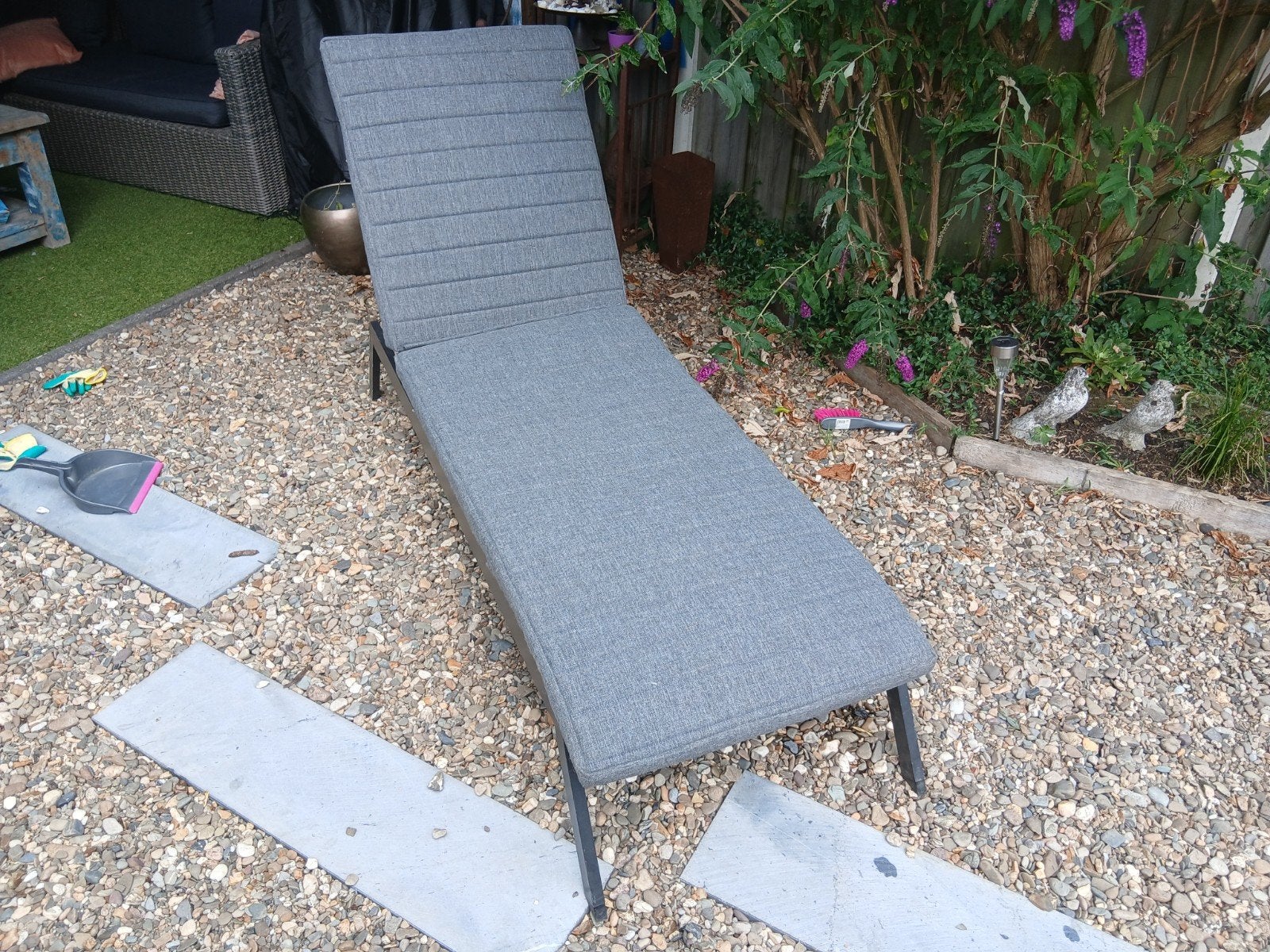 Aluminium verstelbaar ligbed - Grijs, Tuin en Terras, Ophalen of Verzenden, Aluminium, Verstelbaar