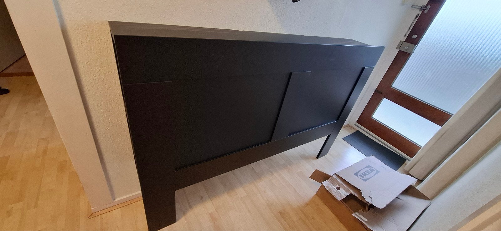 Brimnes Hoofdbord voor 160cm bed, Ophalen, Zwart, Tweepersoons, Zo goed als nieuw
