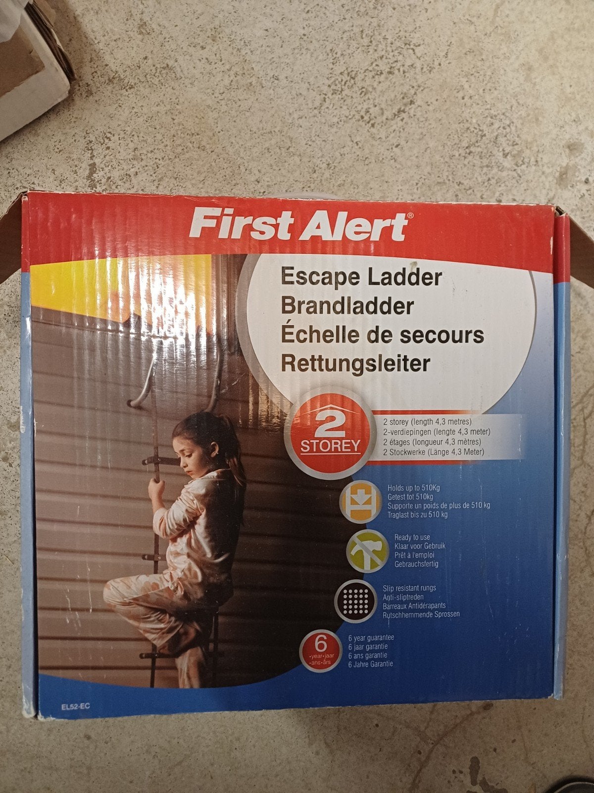 Nieuwe First Alert Opvouwbare Brandladder 4.3m, Nieuw, Ophalen of Verzenden, Ladder, Opvouwbaar of Inschuifbaar