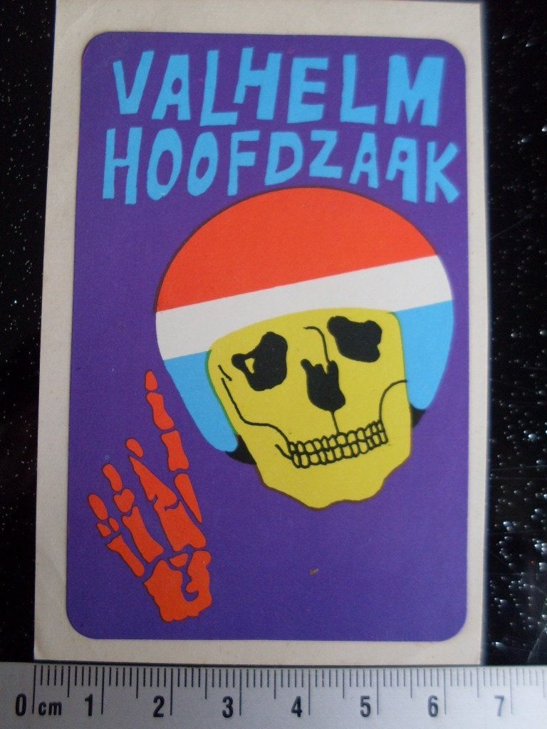 sticker valhelm hoofdzaak helm helmen helmets skelet, Verzenden, Zo goed als nieuw, Auto of Motor