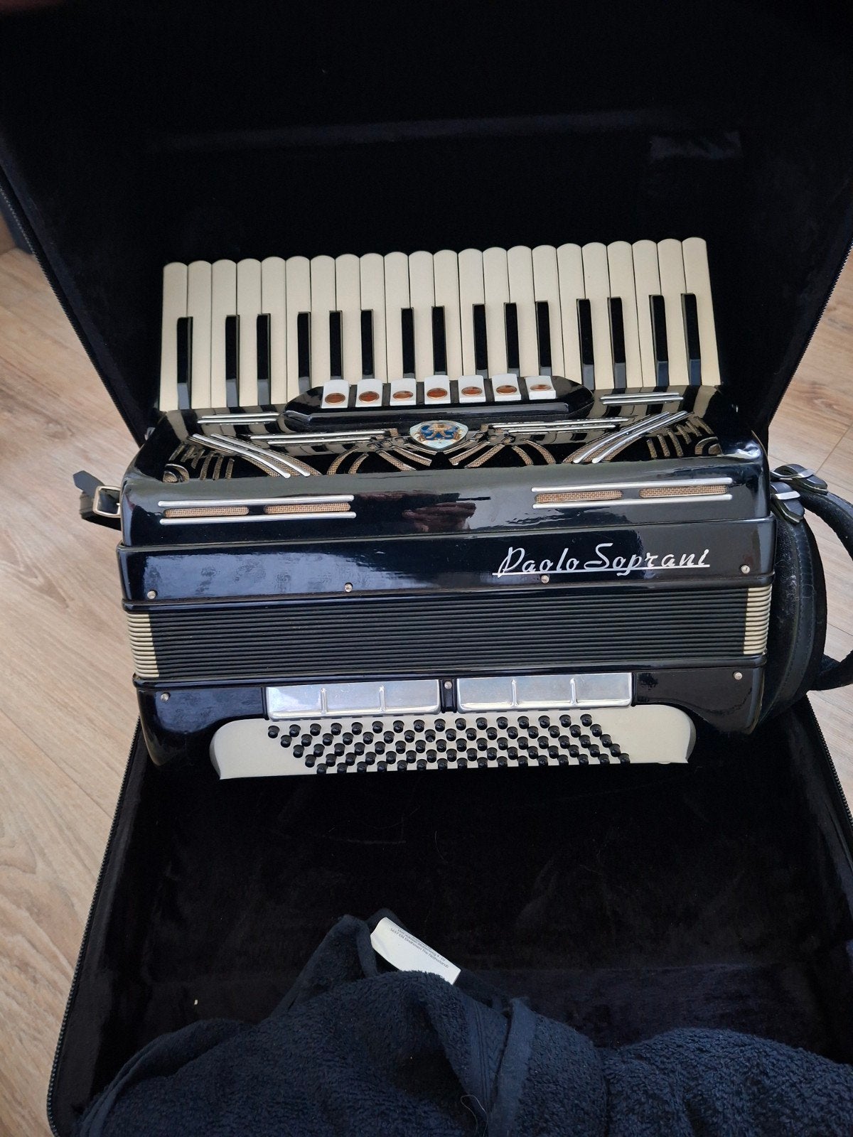 Paolo Soprani accordeon 80 bas, Gebruikt, 80-bas, Met koffer, Toetsaccordeon