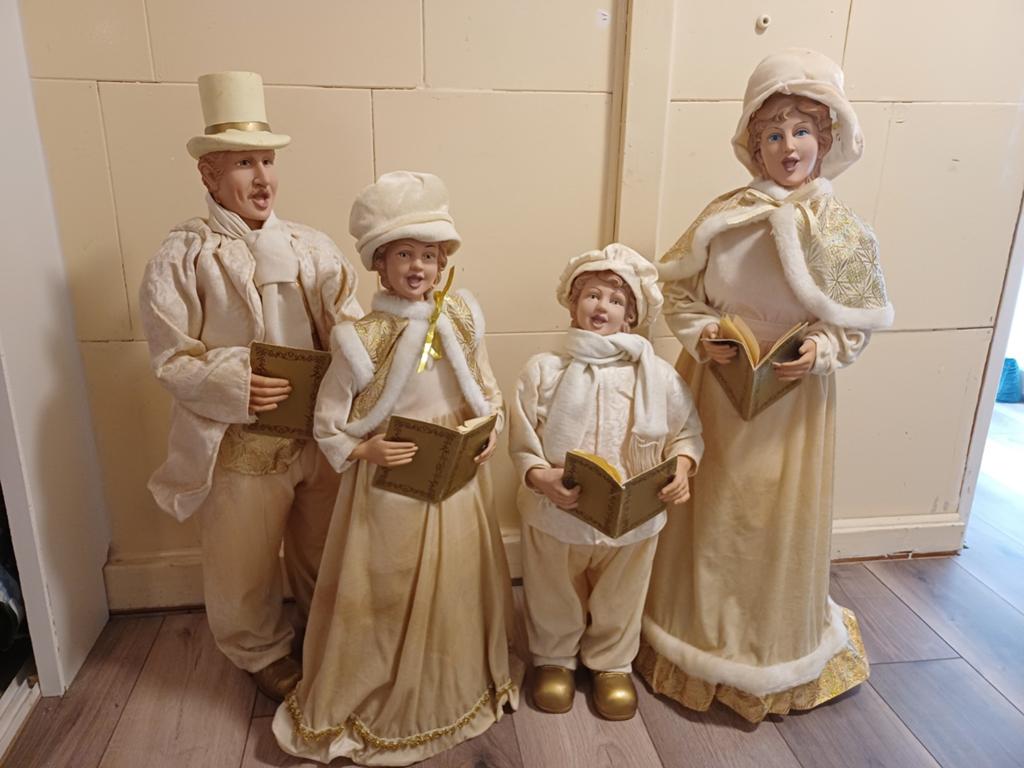 Dickens poppen, 4 delige kerstzangers set, Diversen, Kerst, Ophalen