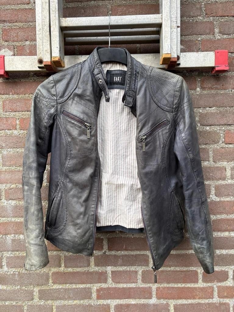 leren dames jas, Maat 38/40 (M), Blauw, Saki collection, Ophalen of Verzenden