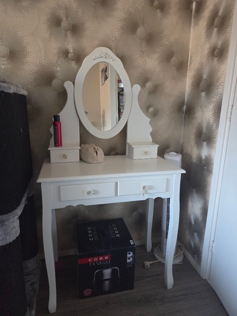 Kaptafel wit, Huis en Inrichting, Ophalen, Gebruikt, Barok, 50 tot 100 cm