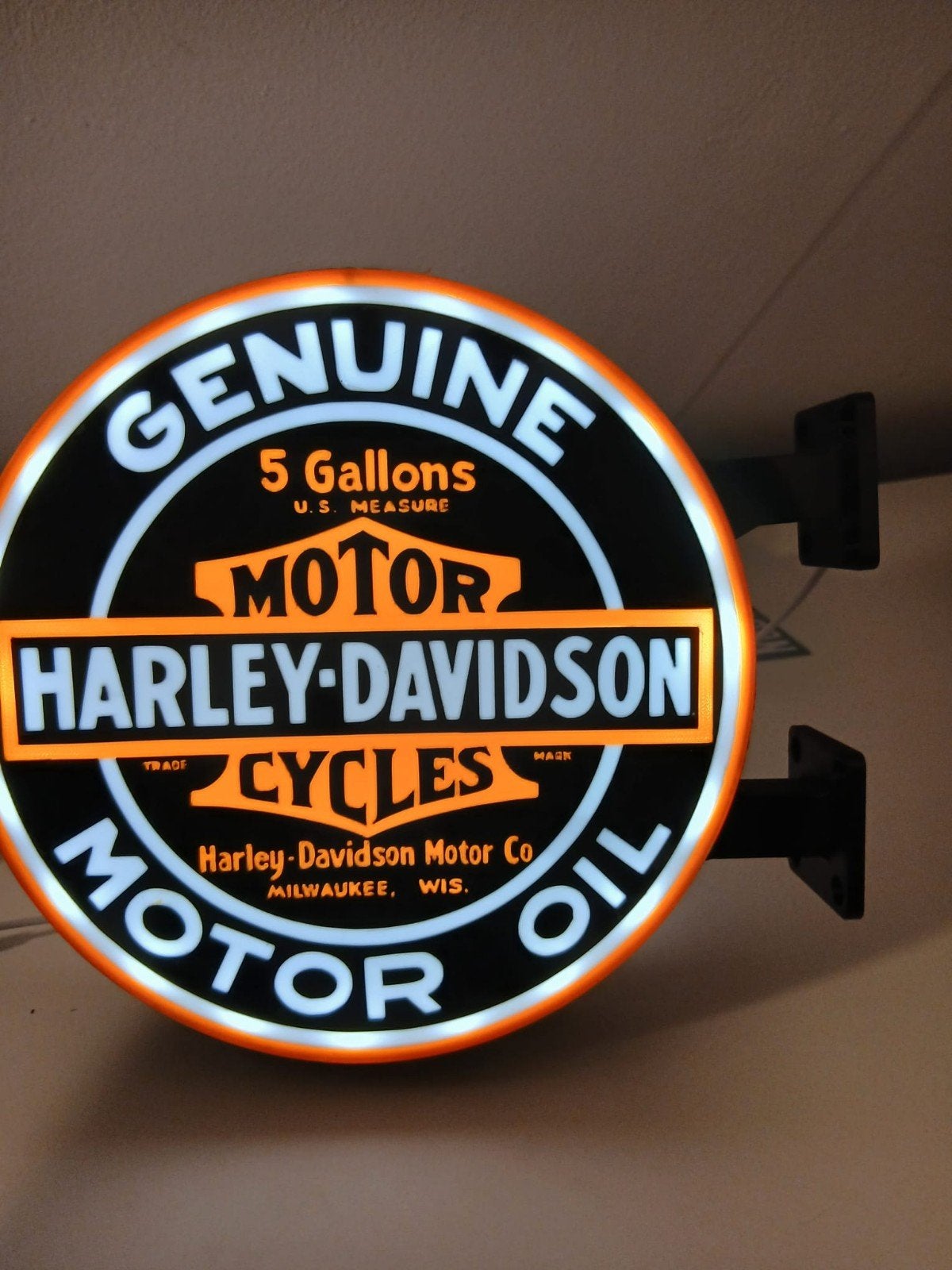 Dubbelzijdig Harley-Davidson Motor Oil Lichtreclame, Ophalen of Verzenden, Nieuw, Motoren