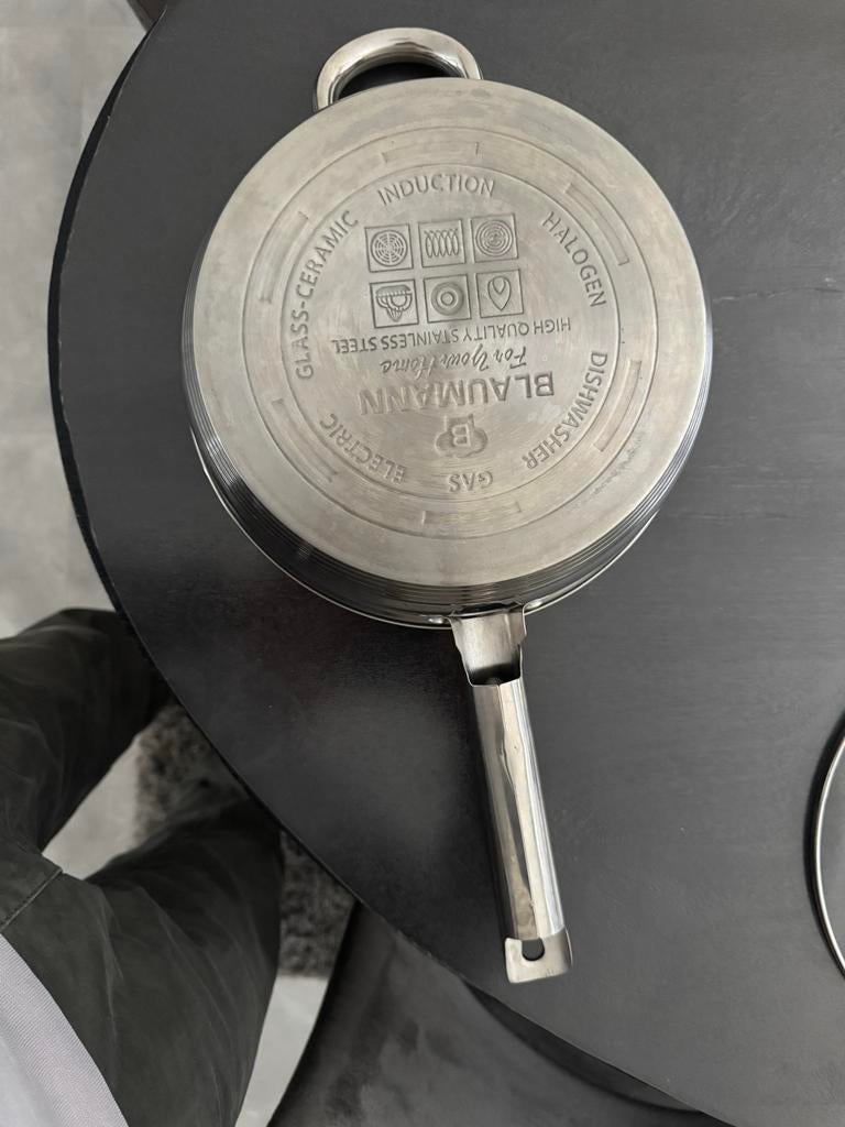 Blaumann RVS Koekenpan met Deksel - Inductie Geschikt, Zilver, Ophalen of Verzenden, Metaal, Overige merken