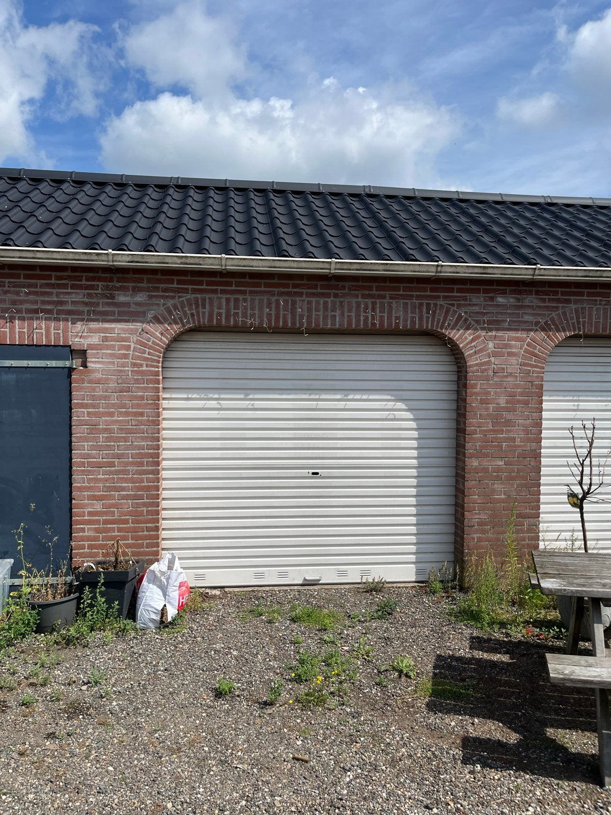 Garagedeur 200/250 cm - Wit, gebruikt, Ophalen, Gebruikt, Garagedeur, 200 tot 215 cm