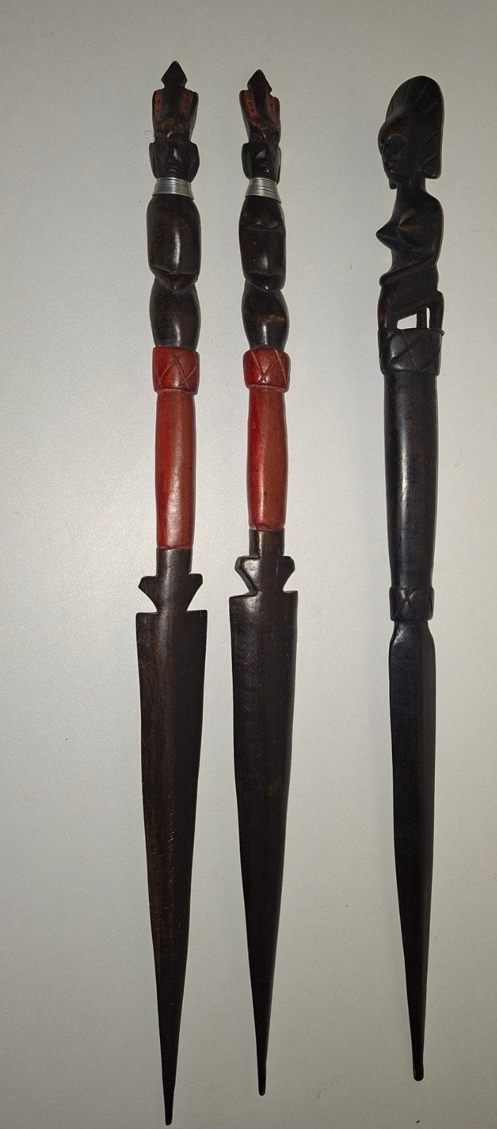 Set van 3 Afrikaanse houten speren, Antiek en Kunst, Ophalen of Verzenden
