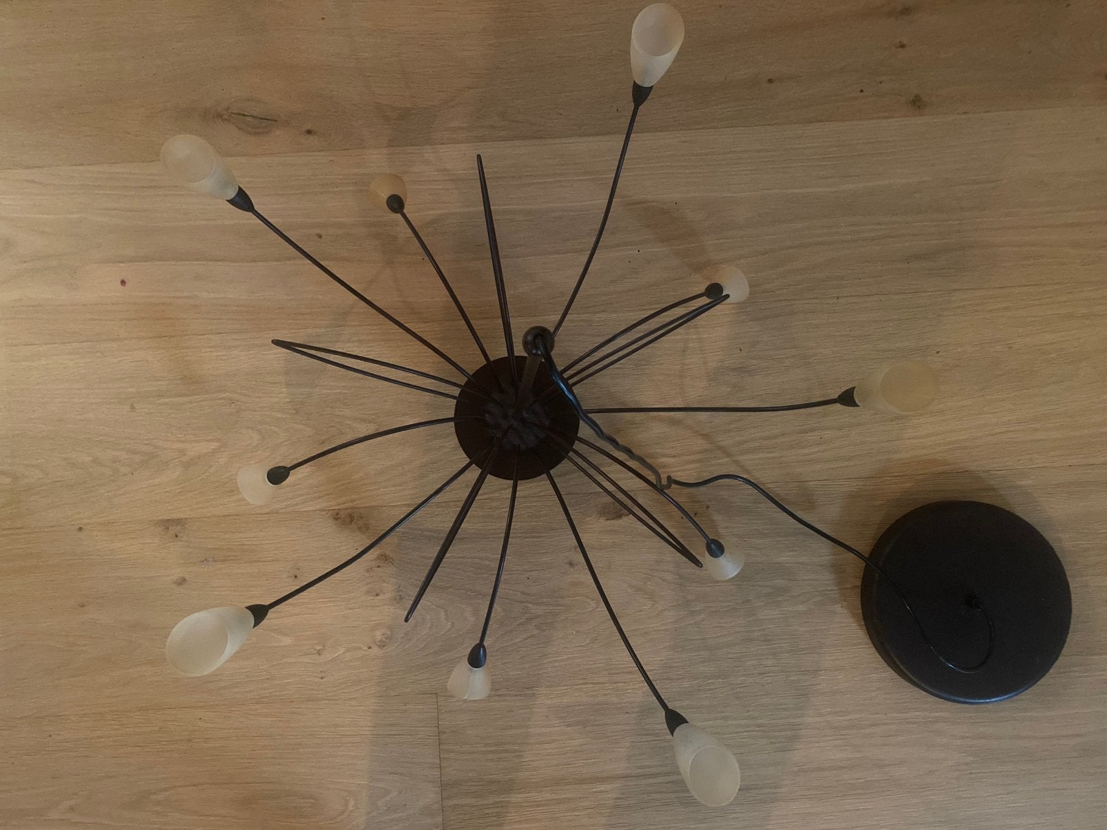 Prachtige Sputnik Designlamp met glazen kelkjes - Vintage, Vintage, Hanglamp, Ophalen of Verzenden, Overige merken