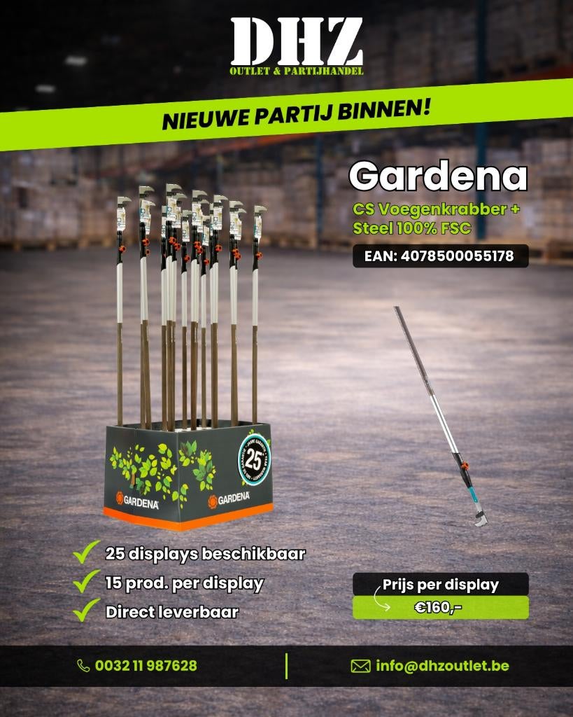 Gardena Voegenkrabber + Steel 100% FSC, Ophalen, Nieuw, Onkruidsteker, Gardena / Husqvarna