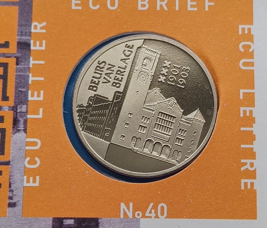 ECU brief 40 Beurs van Berlage - 1999, Postzegels en Munten, Penningen en Medailles, Verzenden, Overige materialen, Nederland