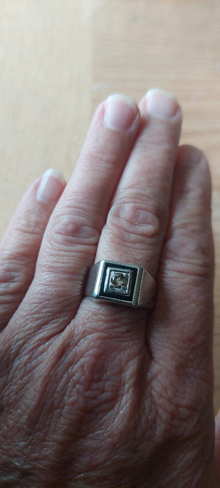 Heren pinkring met zirkonia, Ophalen of Verzenden, 20 of groter, Zilver, Heer
