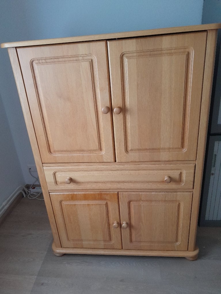 Massief eiken computerkast. GRATIS OPHALEN!, Ophalen, Gebruikt, Licht massief eikenhout, 70 tot 120 cm