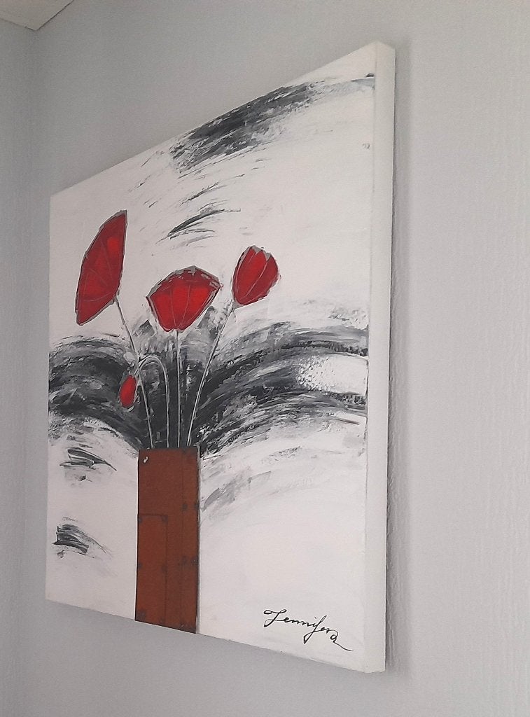 Schilderij, Ophalen, Gesigneerd, Bloemen