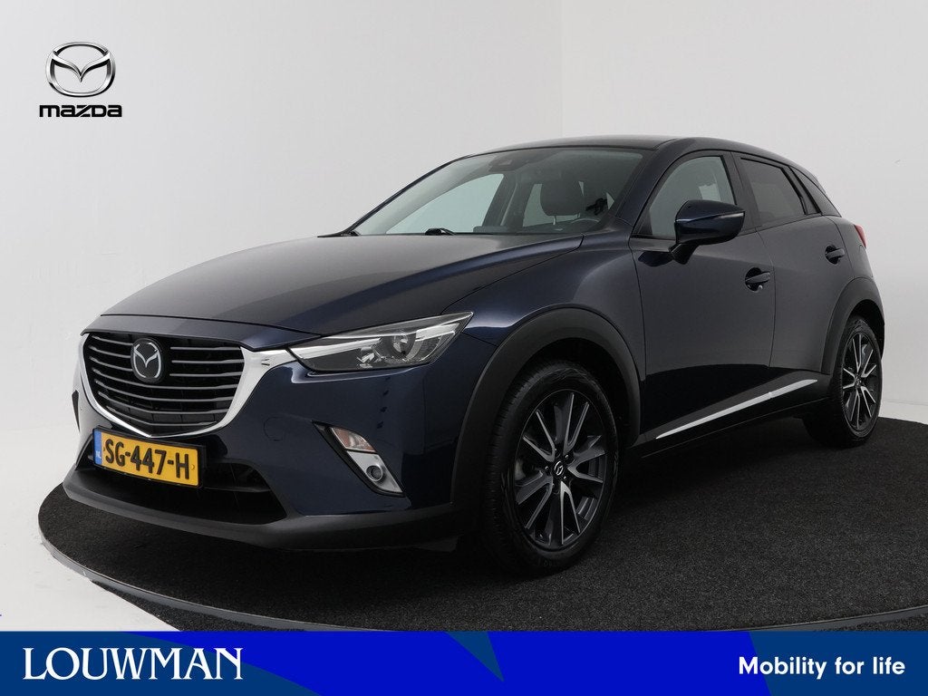 Mazda CX-3 2.0 SkyActiv-G 120 GT-M | BOSE | Stoel en Stuurwi, Auto's, Mazda, 4 cilinders, Blauw, Leder en Stof, Origineel Nederlands