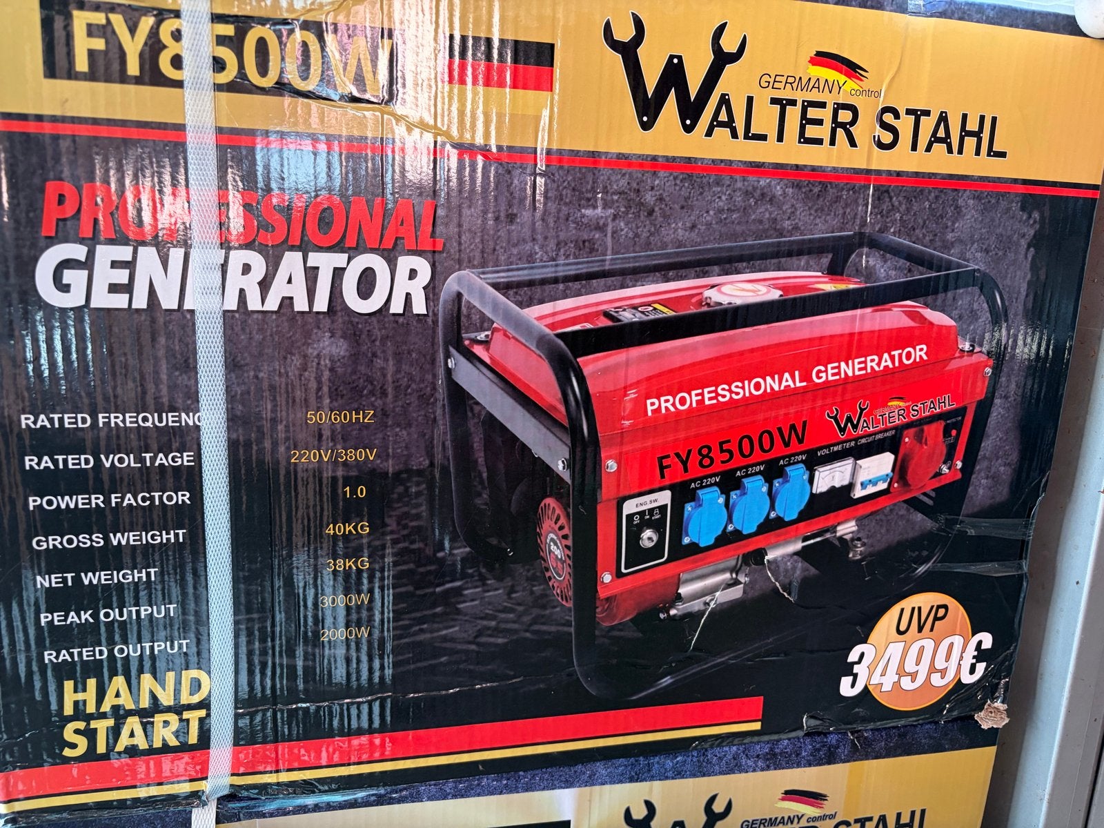 Walter Stahl FY8500W Professionele Benzine Generator, Ophalen of Verzenden, Nieuw, Minder dan 5 kVA, Benzine
