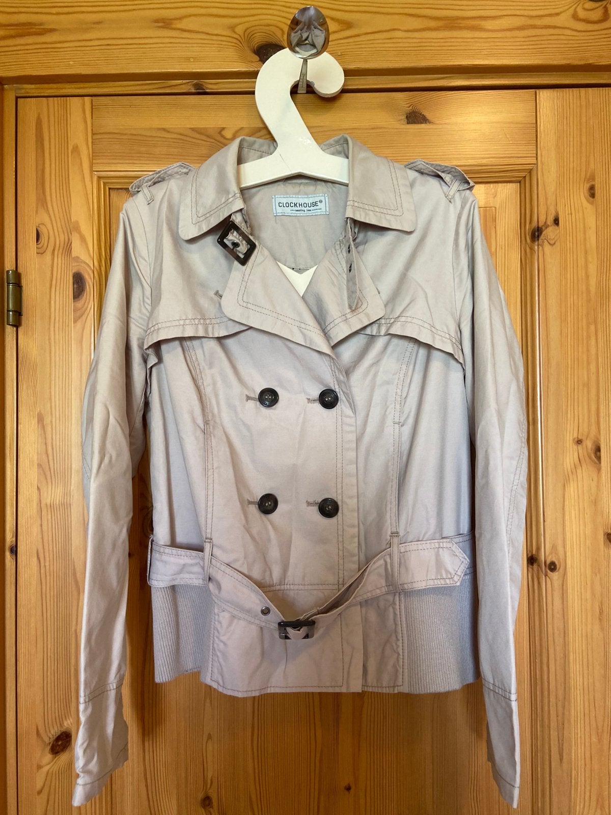 Jas kort beige L Clockhouse C&A, Ophalen of Verzenden, Zo goed als nieuw, Maat 42/44 (L), Beige