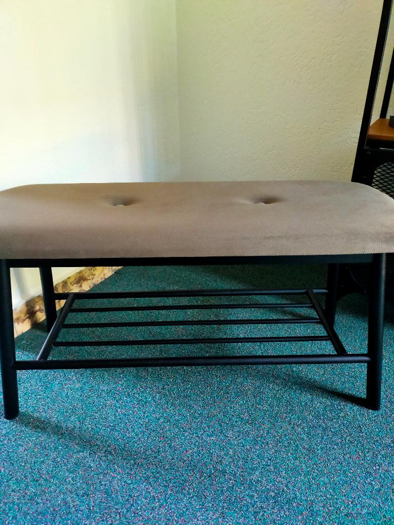 Halbankje Velours Grijs, Ophalen, Minder dan 50 cm, 75 tot 100 cm, Zo goed als nieuw