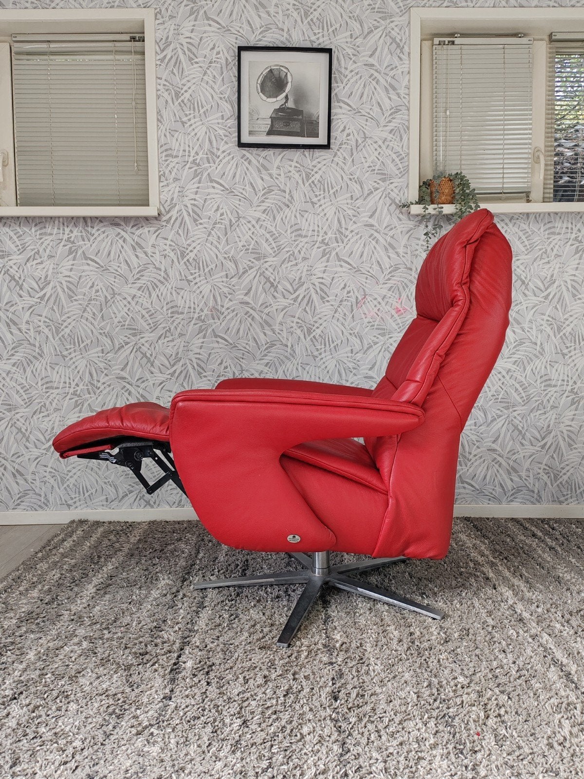 Meubelzorg Blaize leren design relax fauteuil handmatig, 75 tot 100 cm, Ophalen of Verzenden, Zo goed als nieuw, Onbekend